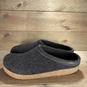halfinger grizzly mens size 15 shoes black wool slip on comfort clogs